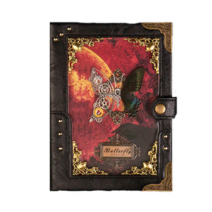 蝴蝶活页复古手账日记本精致高级笔记本子高颜值女孩礼盒A5手帐本