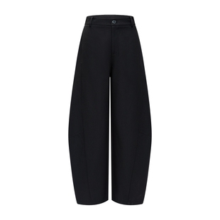 LILY2026春秋新款复古百搭显瘦纯色气球裤高腰弯刀休闲裤女小个子