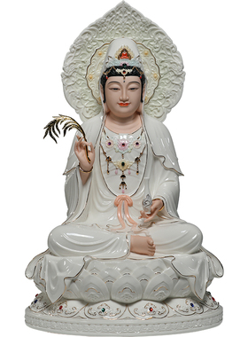 微美陶瓷12至19寸描金观音摆件
