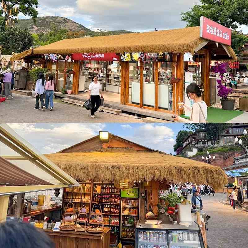 仿真茅草屋顶假稻草防水房顶人造毛屋檐草顶凉亭草棚木屋草帘遮阳