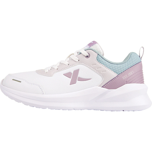 特步女鞋皮面防水运动鞋女款夏季新款白色休闲鞋子官方旗舰跑步鞋