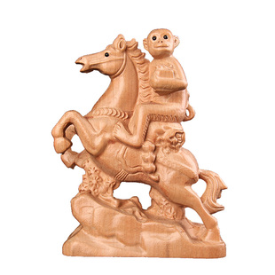 桃木马上侯摆件桃木马摆件办公室用品家居装饰开业礼品