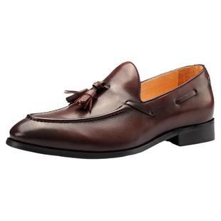 百搭流苏乐福鞋英伦男鞋真皮休闲一脚蹬套脚反绒驾车皮鞋47小码35