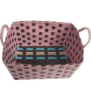 收纳篮草编收纳筐桌面收纳筐整理盒零碎收纳盒玩具收纳置物蓝家用