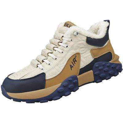 男鞋冬季加绒加厚运动休闲雪地靴青少年厚底老爹防水防寒保暖棉鞋