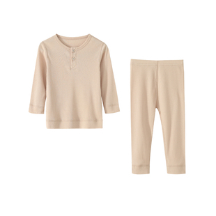 丹麦ins宝宝莫代尔家居服婴儿秋衣秋裤打底内衣套装睡衣A类无骨