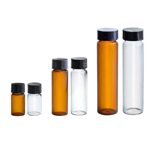 玻璃瓶小号试剂瓶透明棕色3 5 10 20 30 50 60ml带盖空密封样品瓶