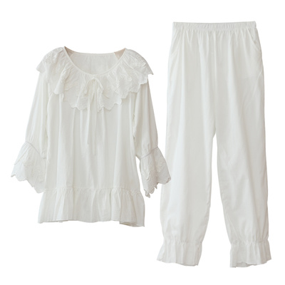 公主风白色纯棉日系仙女风睡衣