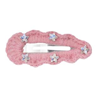 DODOGOGO毛线五角星发夹女款甜美可爱侧边碎发鸭嘴夹秋冬新款发饰