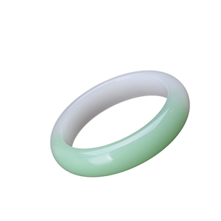 天然正品缅甸翡翠手镯a级冰种浅绿正阳绿通透玉镯子女款