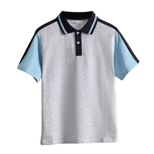 校服套装高中初中学生新款纯棉上衣夏装学院风polo衫半袖灰色衬衫