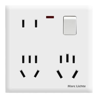 一开八孔12孔插座面板