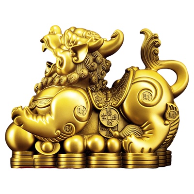 貔貅摆件招财旺财聚财纯铜公母一对家用办公室居家客厅霸王豸皮丘