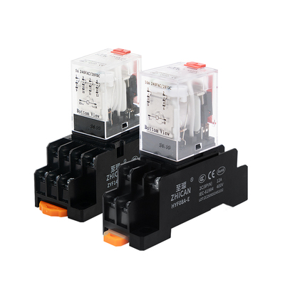 中间继电器HH52P直流DC24V/12V交流AC220V小型电磁8脚/14脚带底座