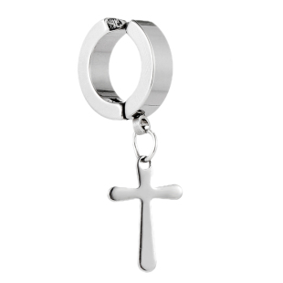 十字架耳夹男无耳洞冷淡风痞帅男士单只耳钉高级感个性酷男生耳环