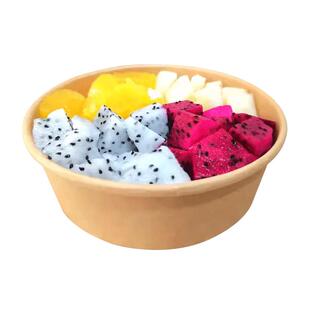 牛皮纸打包盒一次性纸碗饭碗野餐盒沙拉碗纸饭盒外卖快餐盒水果盒