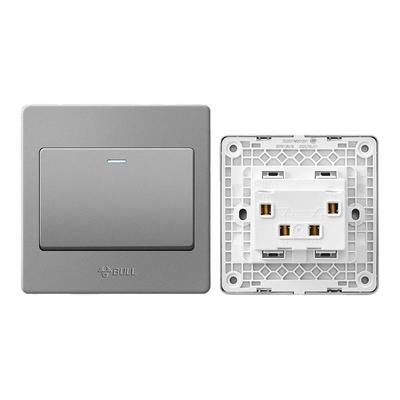 公牛一开一位单开1开多控开关面板灰色多三联三控制一灯中途开关