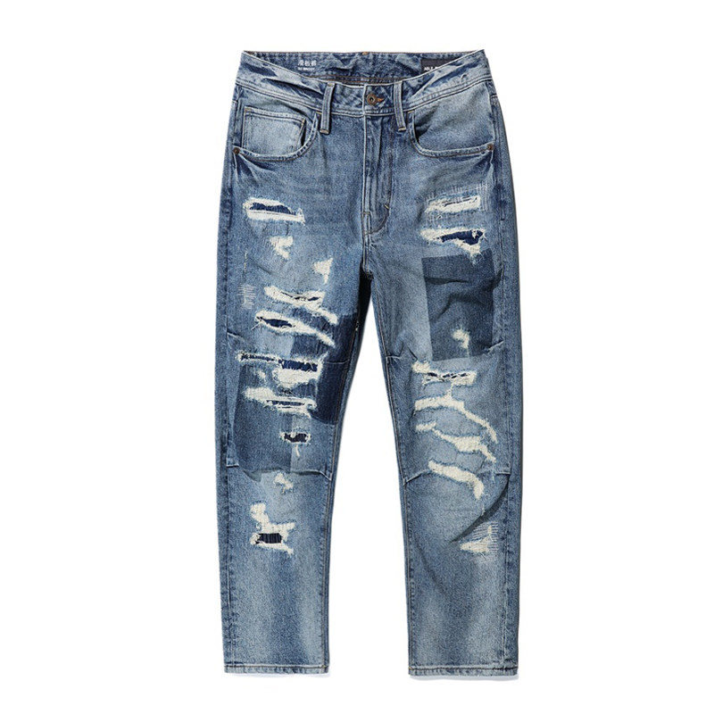 ABLEJEANS秋季水洗直筒滑板裤