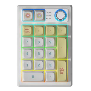 凯酷K19无线机械键盘2.4G/蓝牙RGB小PAD财务办公数字小键盘套件