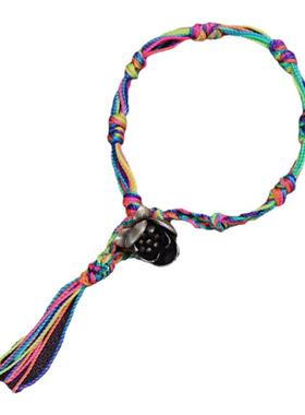 承李李原创设计 手工编织幸运彩绳纯银手串 轻奢小众气质款手链女