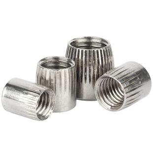 304不锈钢锥形螺母 锥型螺帽滚花内爆膨胀防滑圆螺丝帽M6M8M10M12