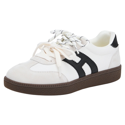 热风平底德训鞋女鞋2026年春季新款复古运动户外小白鞋子百搭板鞋