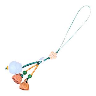 普陀山好运连连菩提根莲花手机挂件好孕莲莲钥匙扣桃木莲蓬手机链