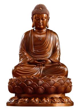 紫铜娑婆三圣佛像摆件家用供奉