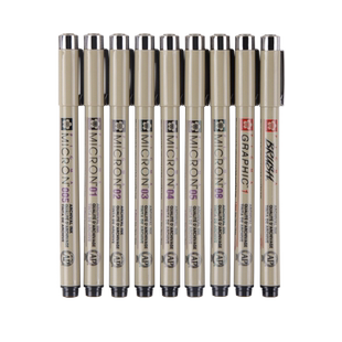 日本进口SAKURA樱花牌针管笔黑色水性防水勾线笔美术绘图线描专用笔学生用漫画描边动漫手绘笔套装