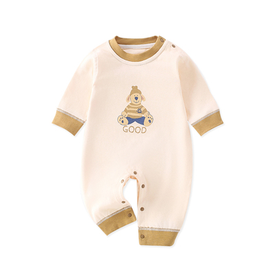 婴儿连体衣四季款纯棉开肩哈衣