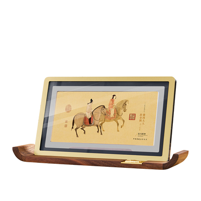 原创设计中国风木架实木亚克力台历2026年新款定制logo办公室桌面创意摆件商务公司企业高档马年礼物日历订做