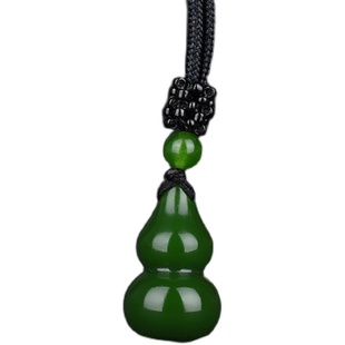 和田玉葫芦吊坠碧玉葫芦挂件天然玉石菠菜绿福禄寿玉挂件坠项链坠