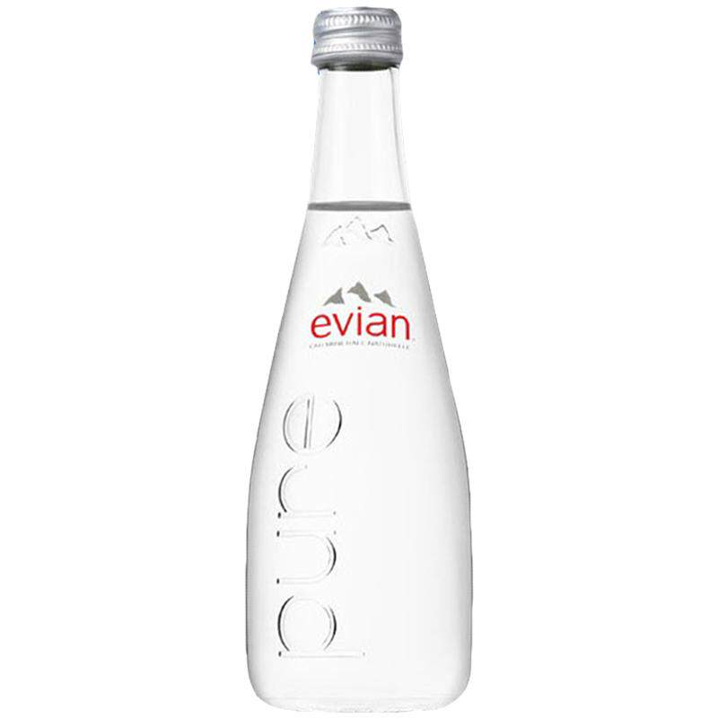 法国evian依云进口天然矿泉水330ml/750ml玻璃瓶弱碱性饮用水