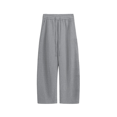 美式复古慵懒风垂感直筒运动卫裤女春秋阔腿长裤宽松休闲弯刀裤子