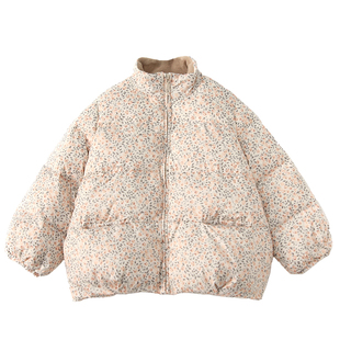 知了童装 甜美淑女羽绒外套女童短款宽松面包羽绒服儿童冬装52216