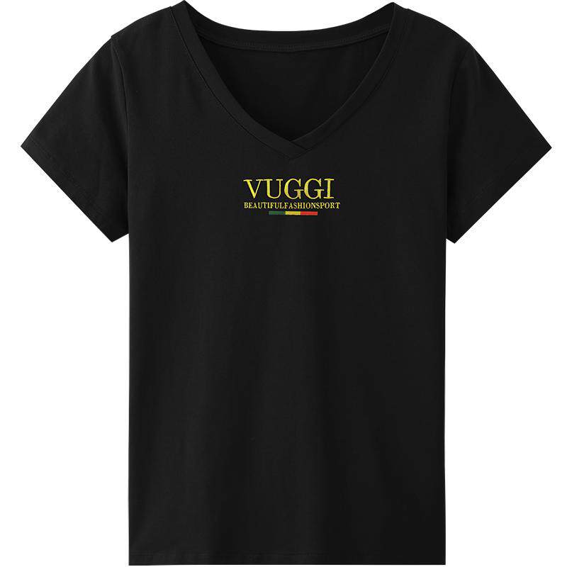 白色v领短袖t恤女短款卡腰小衫
