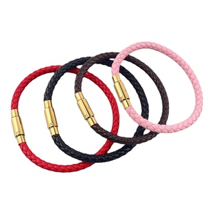 5mm粗防水钢丝绳皮绳红绳不锈钢按扣手链穿饕餮黄金XL转运珠手绳