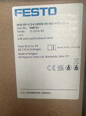 议价FESTO/费斯托 548713 MS6-SV-1/2-E-10V24-SO-AD1-MP1-UL1-Z