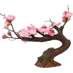 中式仿真假树梅花崖柏红枫园艺花卉盆景装饰景观树客厅家居假绿植