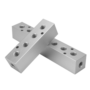 微流量1分螺纹气动分气排 G1/8加厚铝分油分流排直通分配器分气块