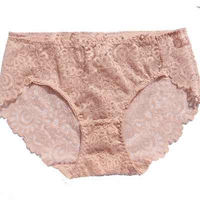 推荐性感全蕾丝内裤女中高腰包臀