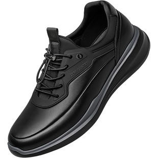 ZRO零度男鞋秋冬新款运动休闲鞋男黑色真皮百搭EPR缓震厚底鞋