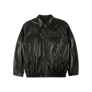 ThrillsCrew液化金属牌经典机车复古皮衣男潮流保暖加厚情侣夹克