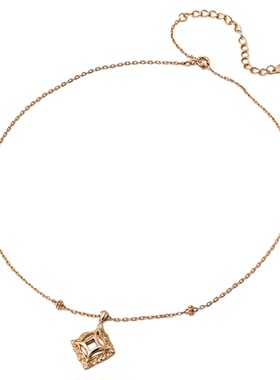 小众设计925银镀金镂空项链