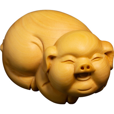 黄杨木文玩把玩手把件生肖可爱猪