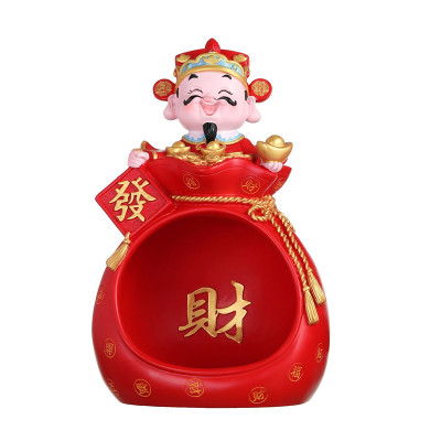 财神爷摆件家用客厅招财装饰进门入户收纳盒创意乔迁开业新年礼物