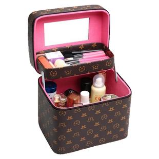 2025新款化妆包便携外出女大容量专业装护肤化妆品收纳盒箱带镜子