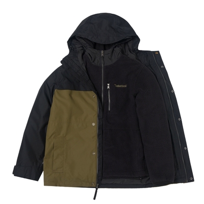 Timberland添柏岚冲锋衣抓绒三合一男装秋冬新款户外保暖外套夹克