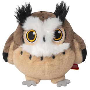 中国国家地理博物文创小圆宝雕鸮猫头鹰毛绒公仔小鸟书包挂件玩偶