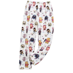 秋冬季法兰绒睡裤女冬加厚加大珊瑚绒仙女暖暖裤宽松保暖长裤家居